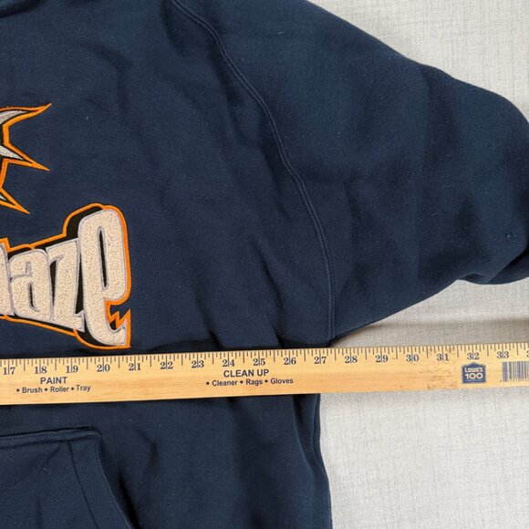 VTG Johnny Blaze Bulldog Hoodie Embroidered Graphic Navy Pullover Size XL - Picture 9 of 13